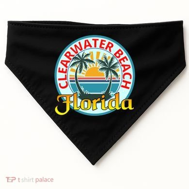 Beach Please Clearwater Beach Florida Beach Spring Break Cute Gift USA-Made Doggie Bandana