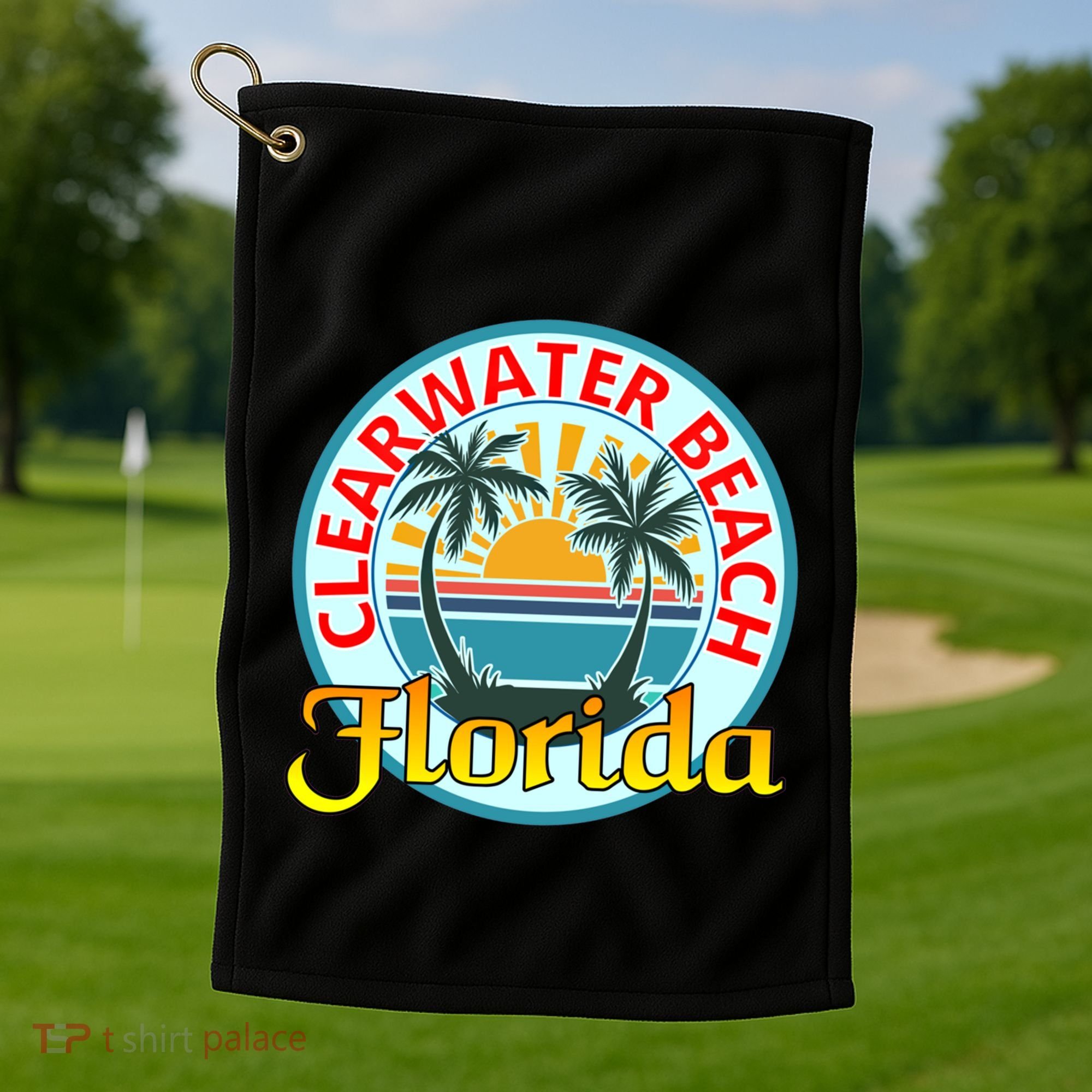 Beach Please Clearwater Beach Florida Beach Spring Break Cute Gift Golf Towel