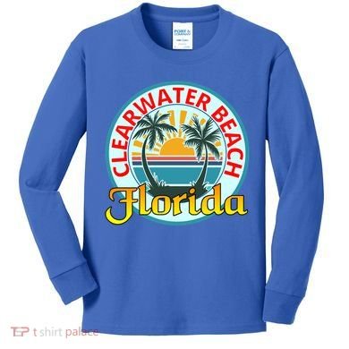 Beach Please Clearwater Beach Florida Beach Spring Break Cute Gift Kids Long Sleeve Shirt