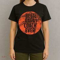 Best Papa Coach Ever Basketball Cool Sports Team Dad Father T-Shirt thumb 4