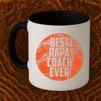 Best Papa Coach Ever Basketball Cool Sports Team Dad Father Coffee Mug thumb 2