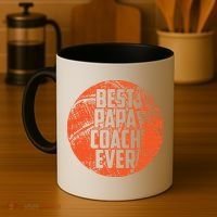 Best Papa Coach Ever Basketball Cool Sports Team Dad Father Coffee Mug thumb 4