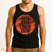 Best Papa Coach Ever Basketball Cool Sports Team Dad Father Tank Top thumb 3