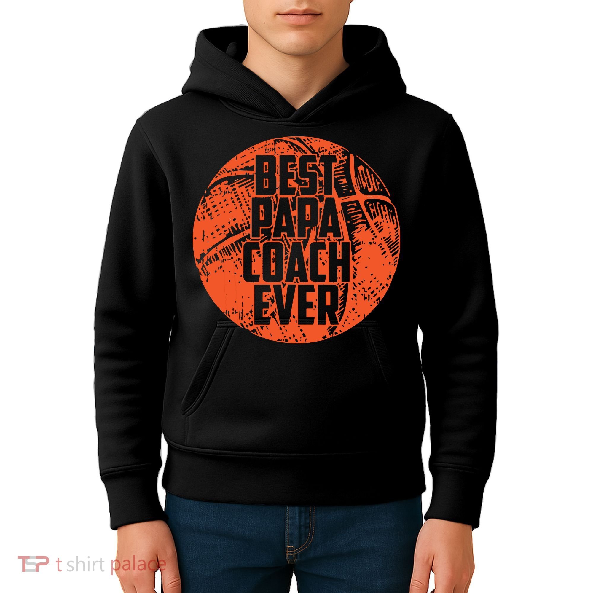 Best Papa Coach Ever Basketball Cool Sports Team Dad Father Kids Hoodie