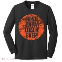 Best Papa Coach Ever Basketball Cool Sports Team Dad Father Kids Long Sleeve Shirt thumb 0