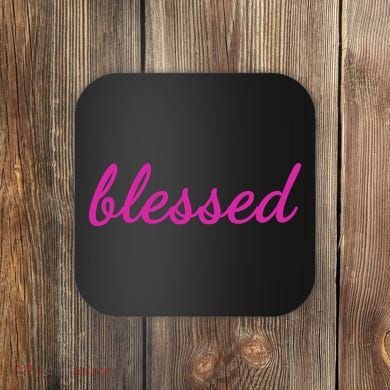 Blessed Pink Christian Coaster