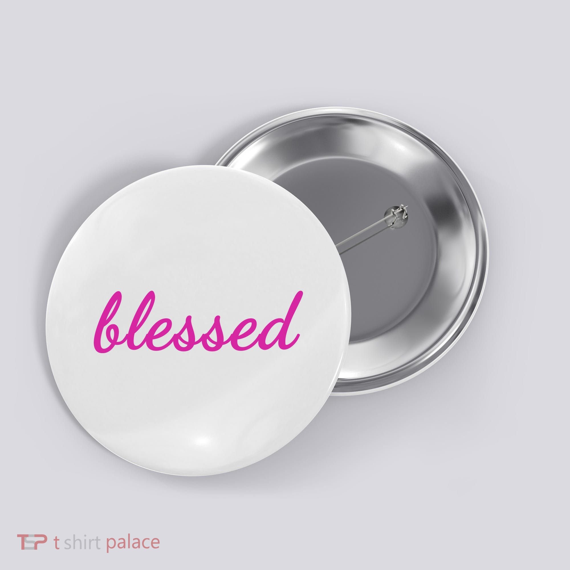 Blessed Pink Christian Button