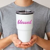 Blessed Pink Christian Tumbler thumb 2