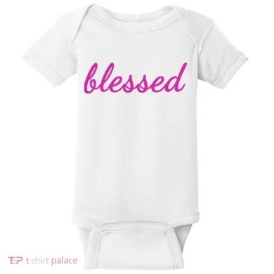 Blessed Pink Christian Baby Bodysuit