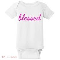 Blessed Pink Christian Baby Bodysuit thumb 0