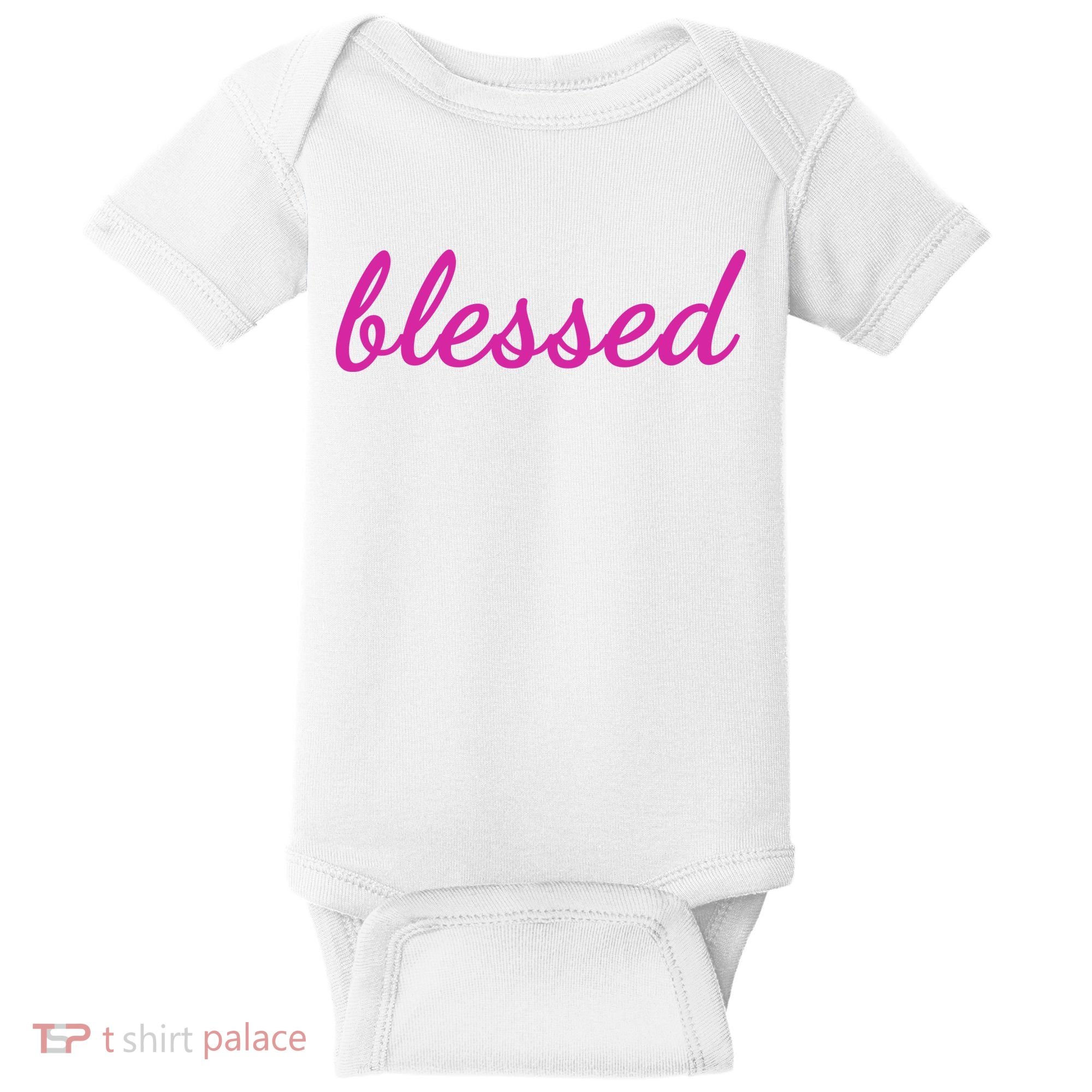 Blessed Pink Christian Baby Bodysuit