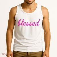 Blessed Pink Christian Tank Top thumb 3