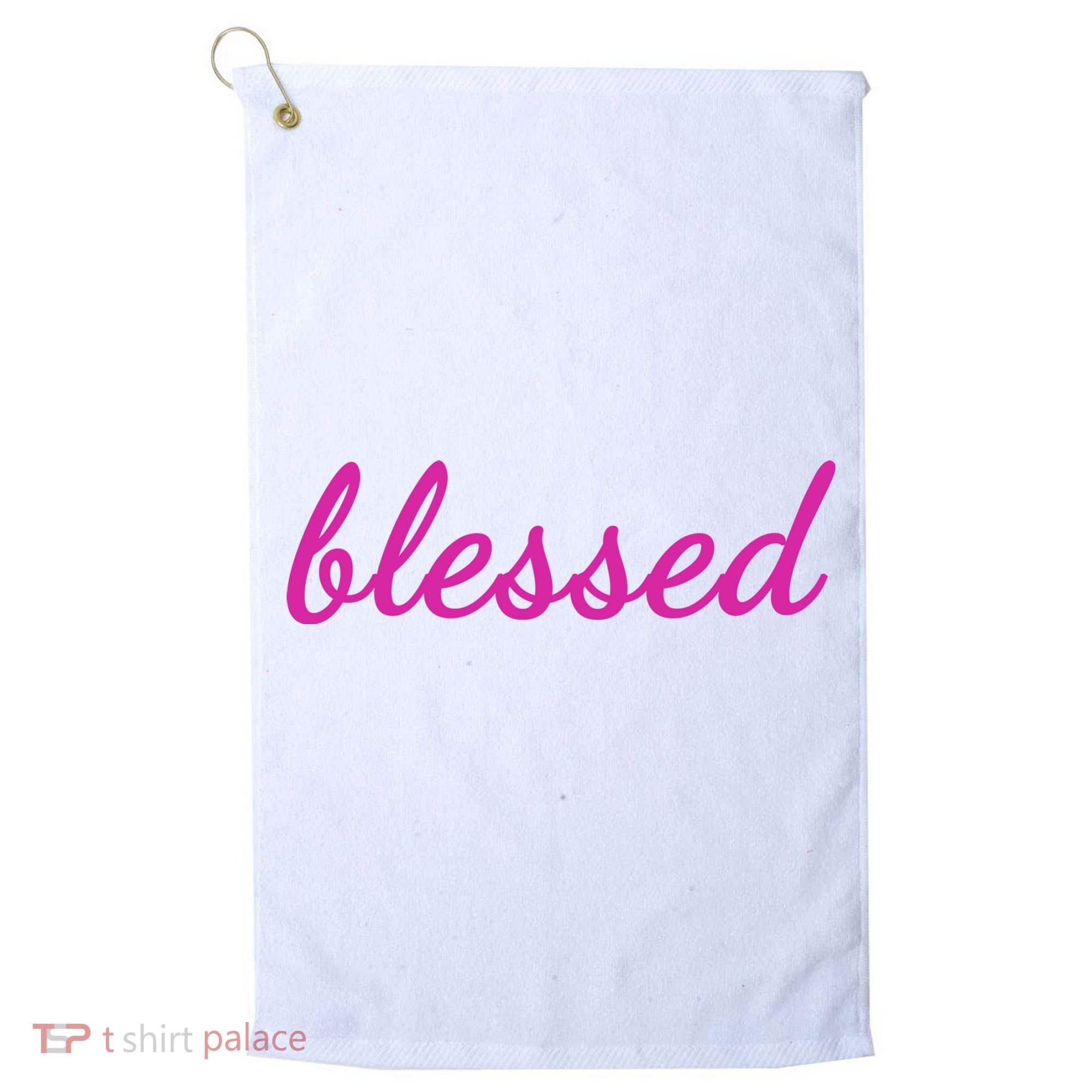 Blessed Pink Christian Golf Towel