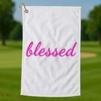 Blessed Pink Christian Golf Towel thumb 1