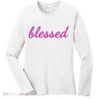 Blessed Pink Christian Women's Long Sleeve Shirt thumb 0