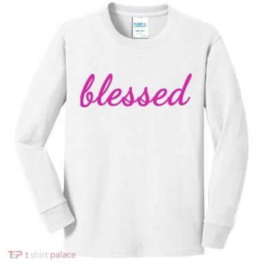 Blessed Pink Christian Kids Long Sleeve Shirt