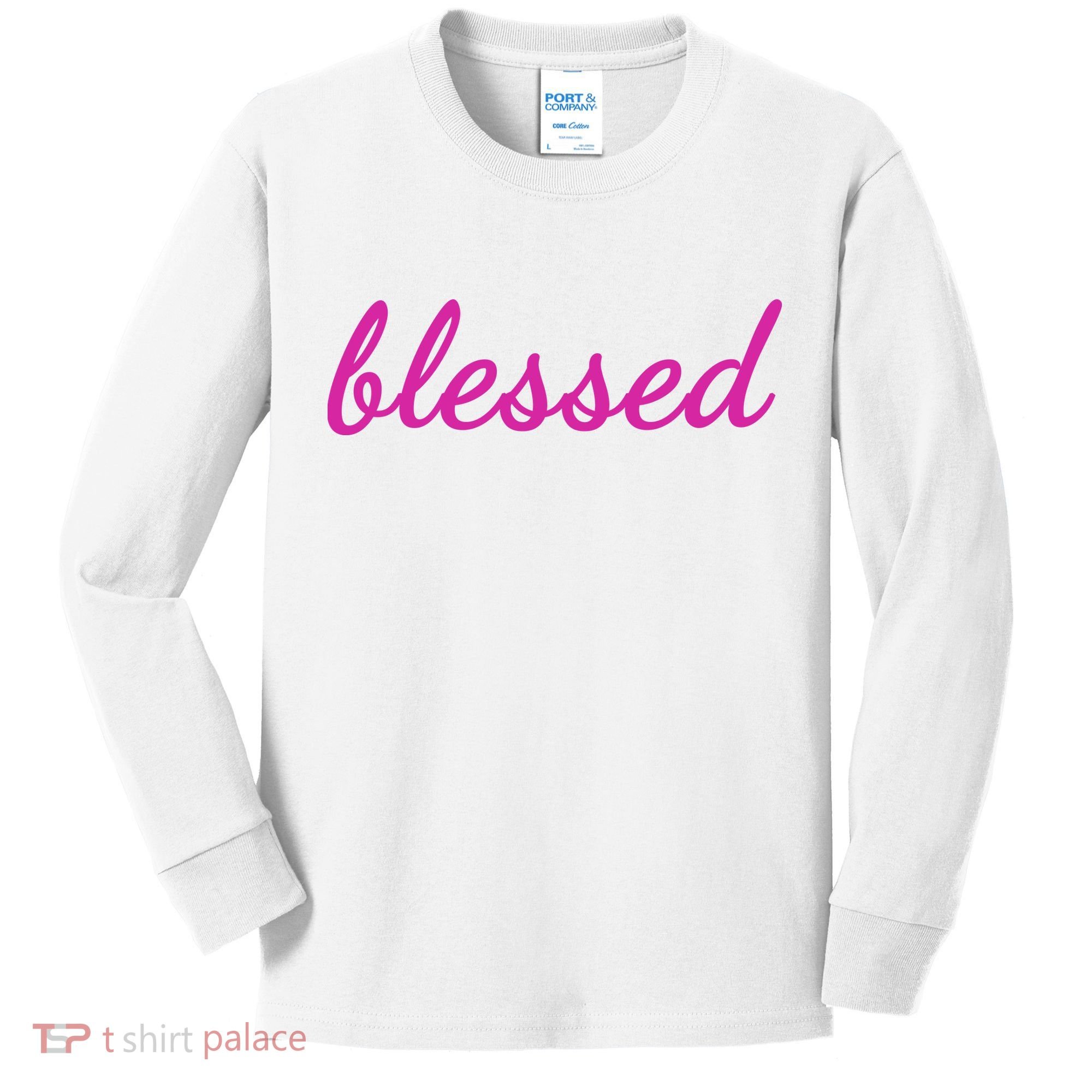 Blessed Pink Christian Kids Long Sleeve Shirt