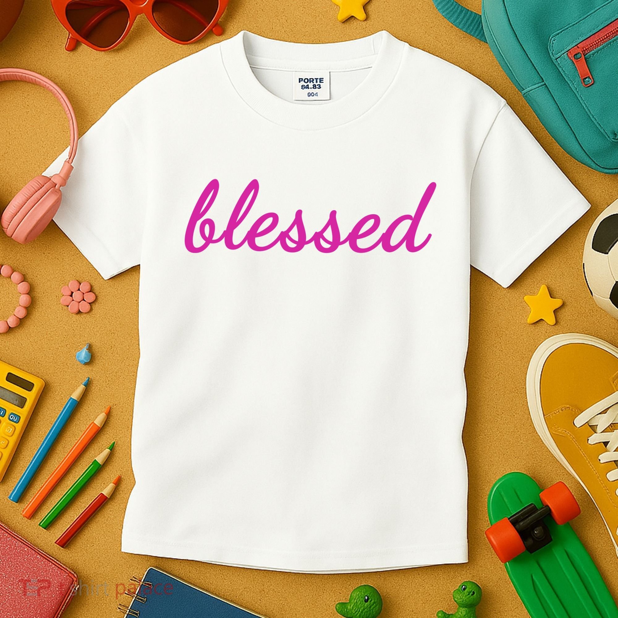 Blessed Pink Christian Kids T-Shirt