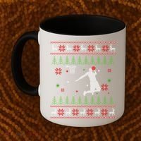 Basketball Player Christmas Cool Ugly Xmas Santa Reindeer Gift Coffee Mug thumb 2
