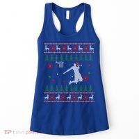 Basketball Player Christmas Cool Ugly Xmas Santa Reindeer Gift Women's Tank Top thumb 0