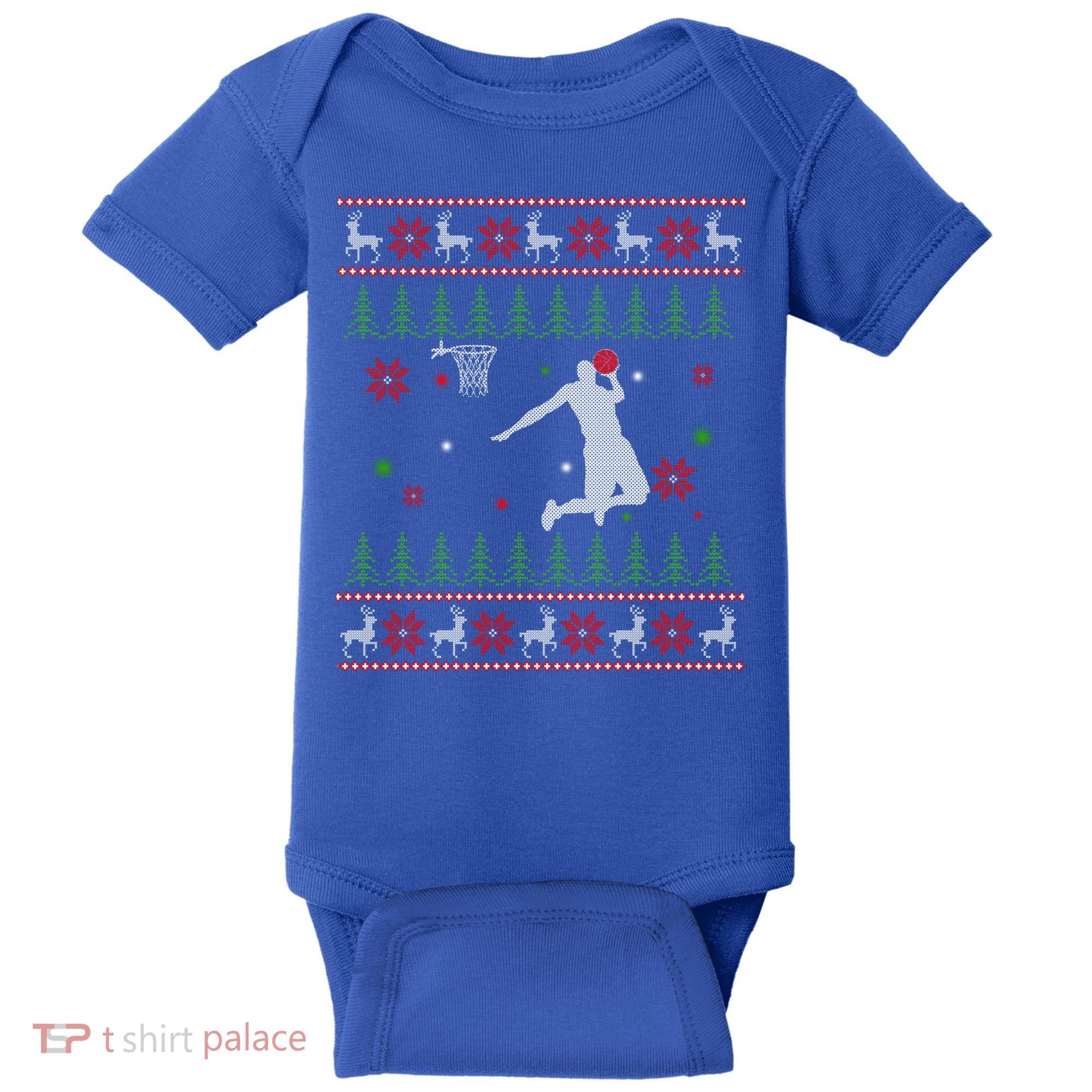 Basketball Player Christmas Cool Ugly Xmas Santa Reindeer Gift Baby Bodysuit