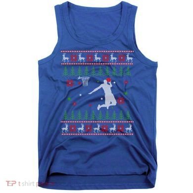 Basketball Player Christmas Cool Ugly Xmas Santa Reindeer Gift Tank Top
