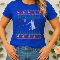 Basketball Player Christmas Cool Ugly Xmas Santa Reindeer Gift Women's T-Shirt thumb 2