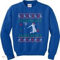 Basketball Player Christmas Cool Ugly Xmas Santa Reindeer Gift Kids Sweatshirt thumb 0