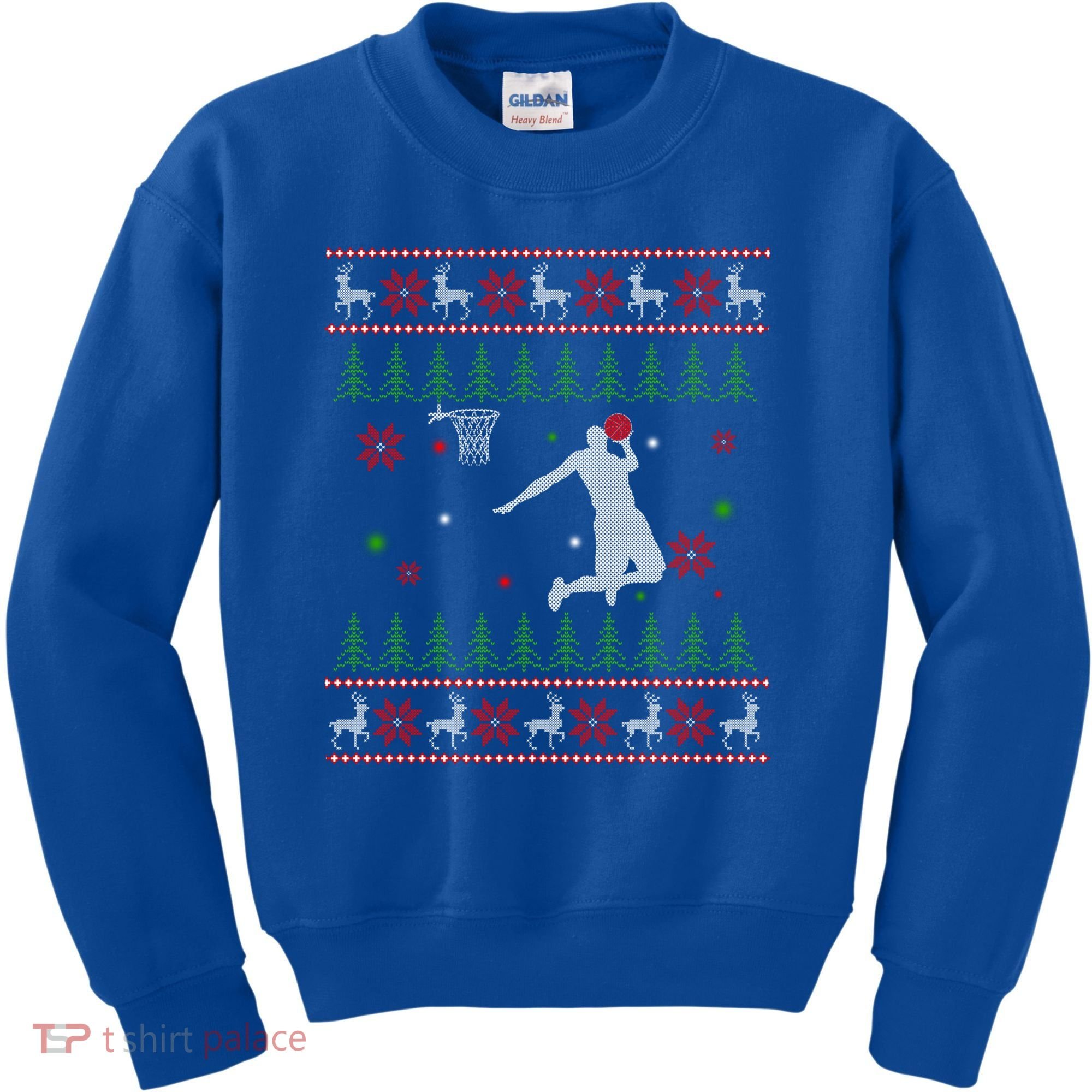 Basketball Player Christmas Cool Ugly Xmas Santa Reindeer Gift Kids Sweatshirt
