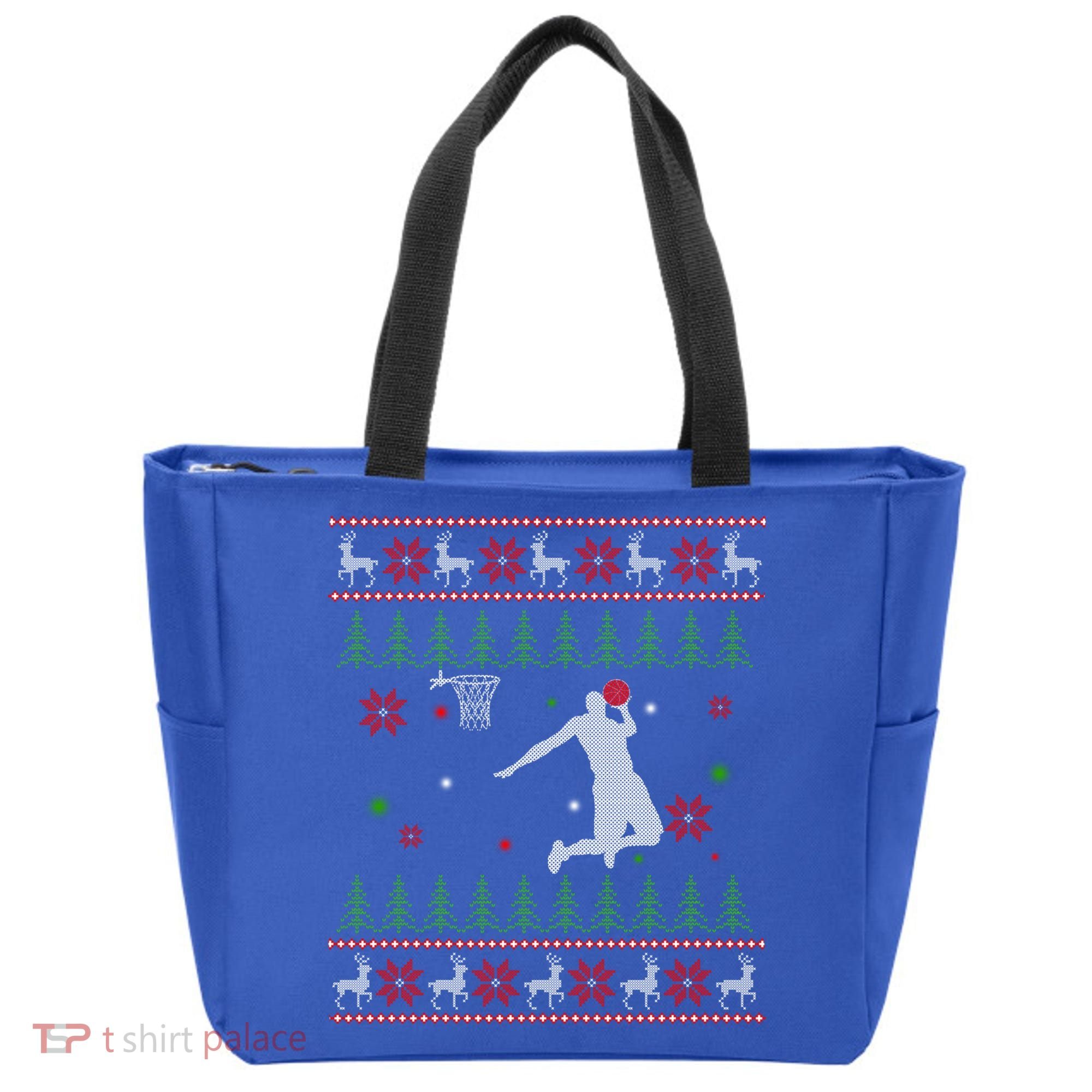 Basketball Player Christmas Cool Ugly Xmas Santa Reindeer Gift Tote Bag