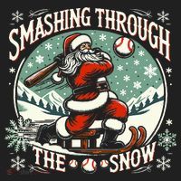 Baseball Player Christmas Santa Smashing Through The Snow  Beanie thumb 2