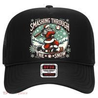 Baseball Player Christmas Santa Smashing Through The Snow  Hat thumb 0