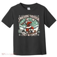 Baseball Player Christmas Santa Smashing Through The Snow  Toddler T-Shirt thumb 0