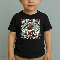 Baseball Player Christmas Santa Smashing Through The Snow  Toddler T-Shirt thumb 2
