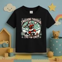 Baseball Player Christmas Santa Smashing Through The Snow  Toddler T-Shirt thumb 3