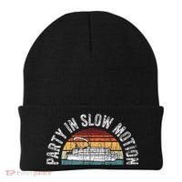 Best Pontoon Captain Gifts Boat Party In Slow Motion Beanie thumb 0