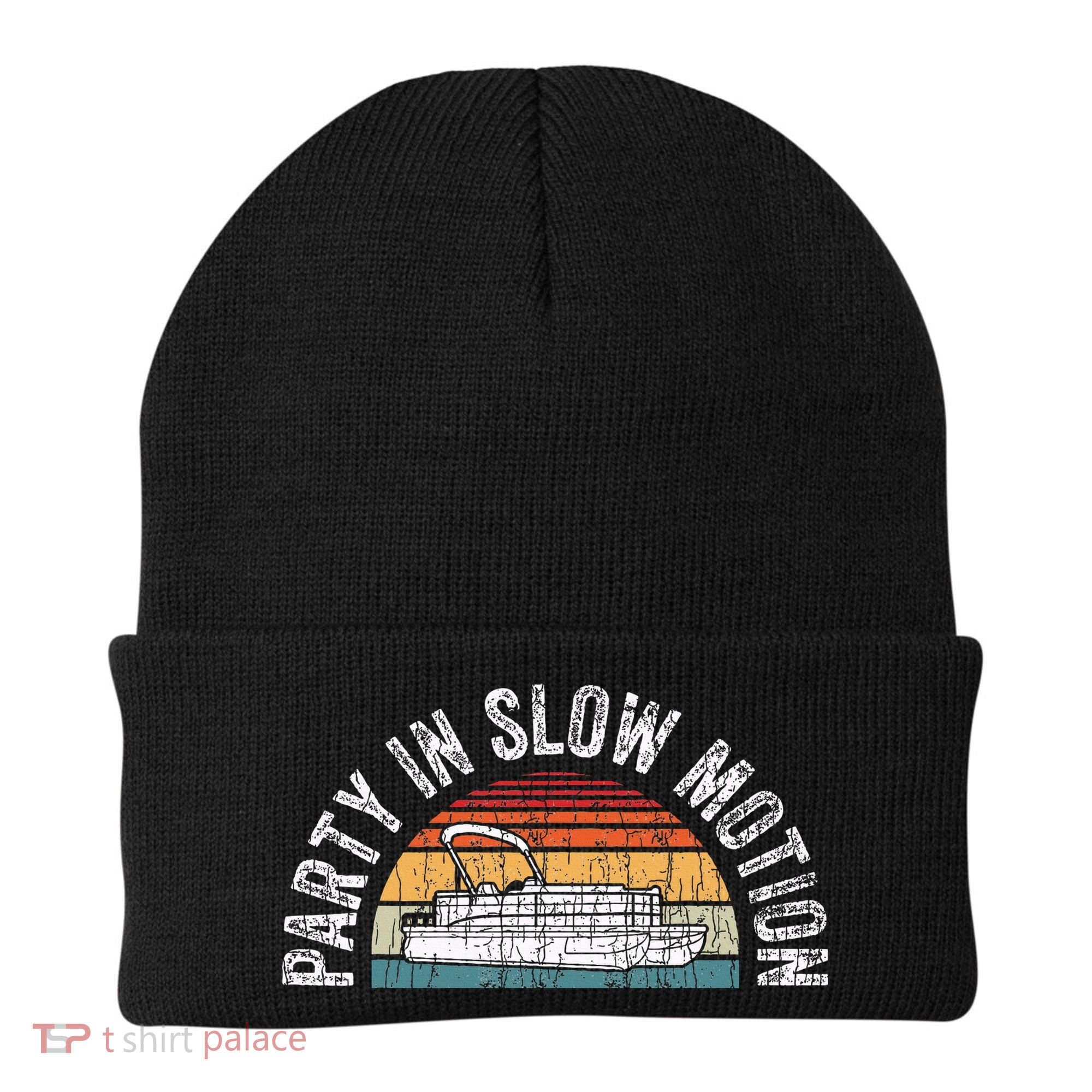 Best Pontoon Captain Gifts Boat Party In Slow Motion Beanie
