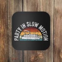 Best Pontoon Captain Gifts Boat Party In Slow Motion Coaster thumb 0
