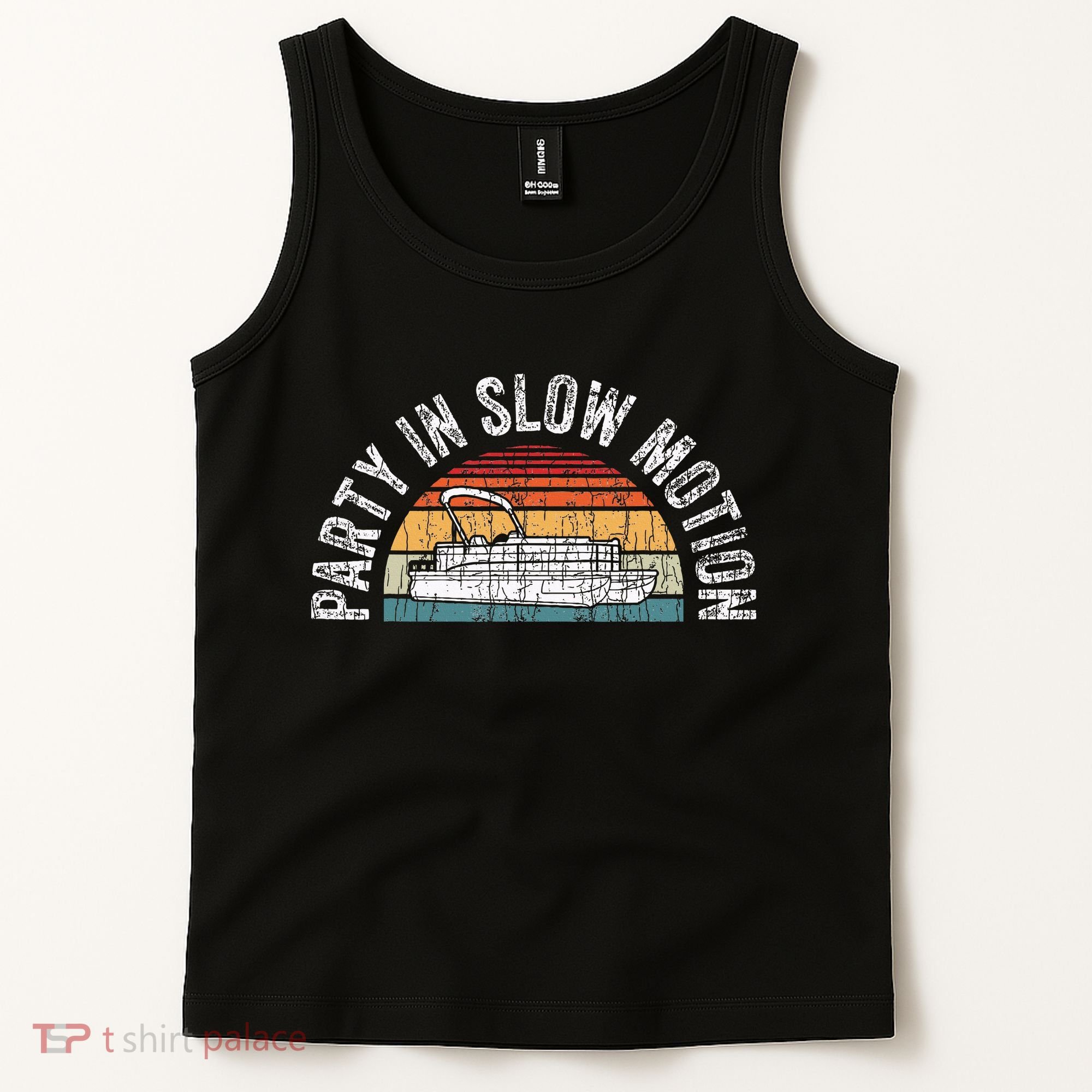 Best Pontoon Captain Gifts Boat Party In Slow Motion Tank Top
