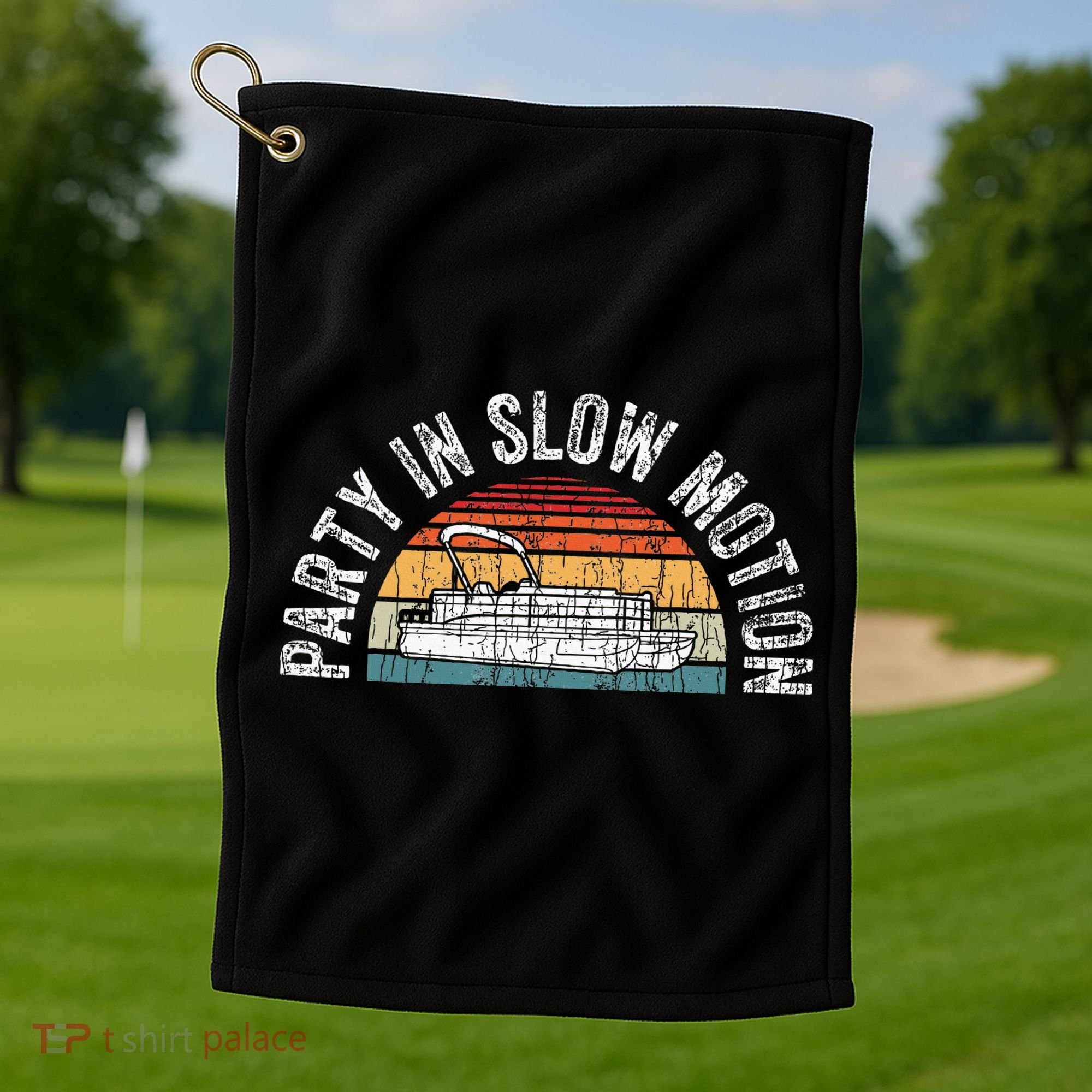 Best Pontoon Captain Gifts Boat Party In Slow Motion Golf Towel