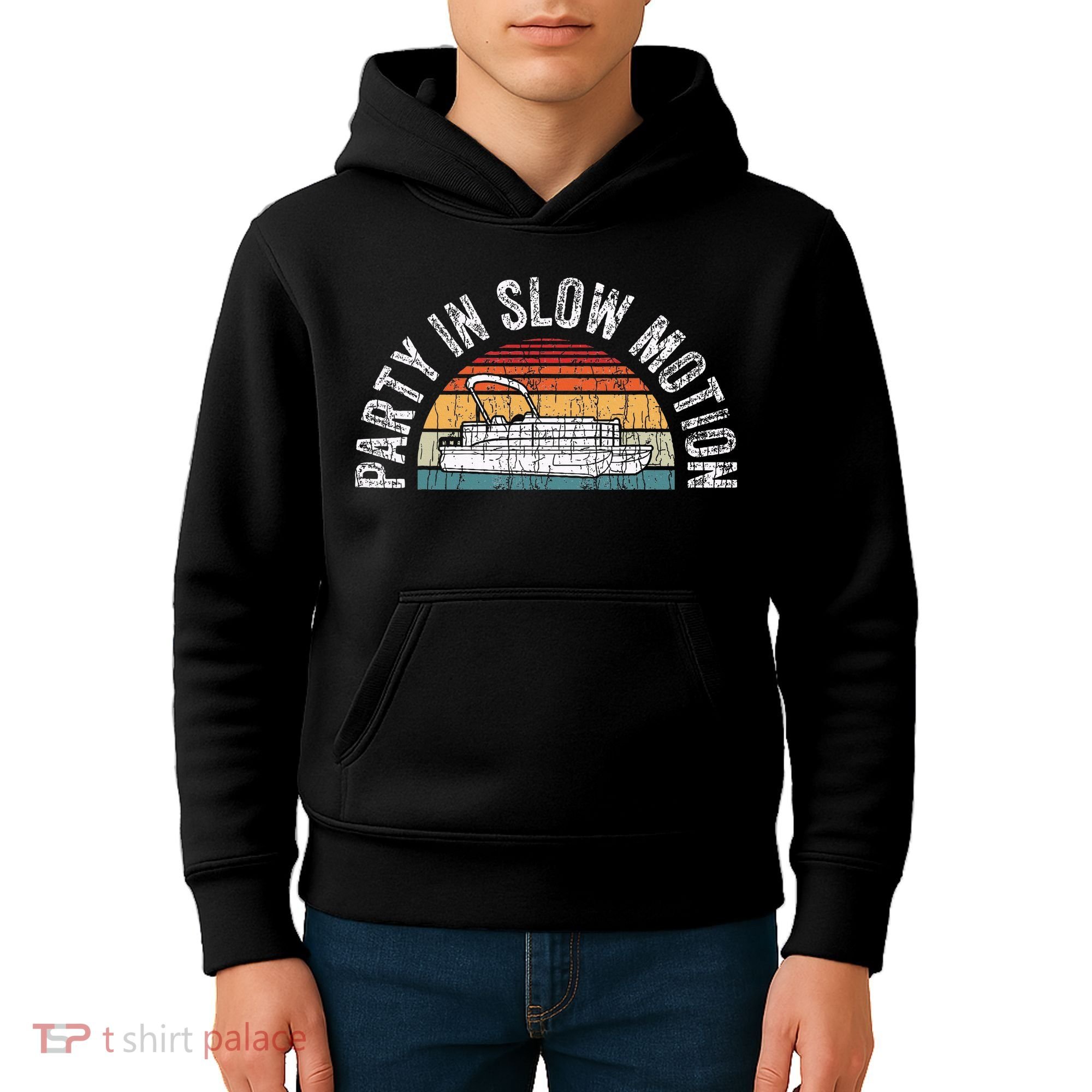 Best Pontoon Captain Gifts Boat Party In Slow Motion Kids Hoodie