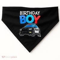 Birthday Police Car Policeman Theme Birthday USA-Made Doggie Bandana thumb 0