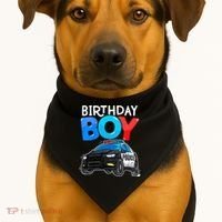 Birthday Police Car Policeman Theme Birthday USA-Made Doggie Bandana thumb 1
