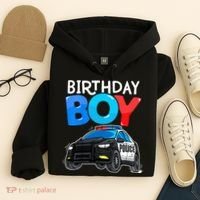 Birthday Police Car Policeman Theme Birthday Hoodie thumb 4