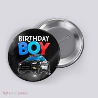 Birthday Police Car Policeman Theme Birthday Button thumb 0