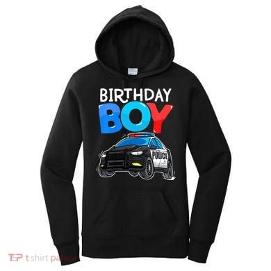 Birthday Police Car Policeman Theme Birthday Women's Hoodie