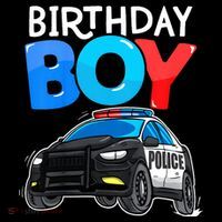 Birthday Police Car Policeman Theme Birthday Women's Hoodie thumb 2