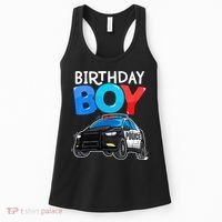 Birthday Police Car Policeman Theme Birthday Women's Tank Top thumb 0