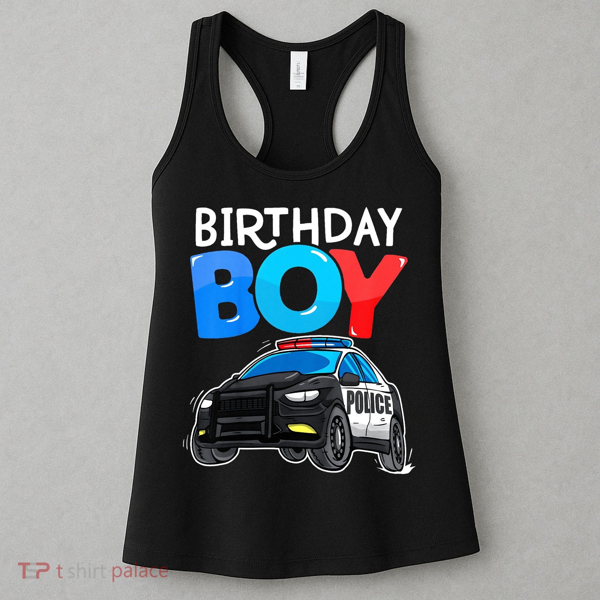 Birthday Police Car Policeman Theme Birthday Women's Tank Top
