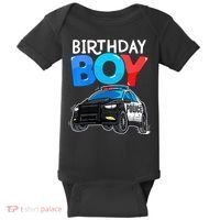 Birthday Police Car Policeman Theme Birthday Baby Bodysuit thumb 0